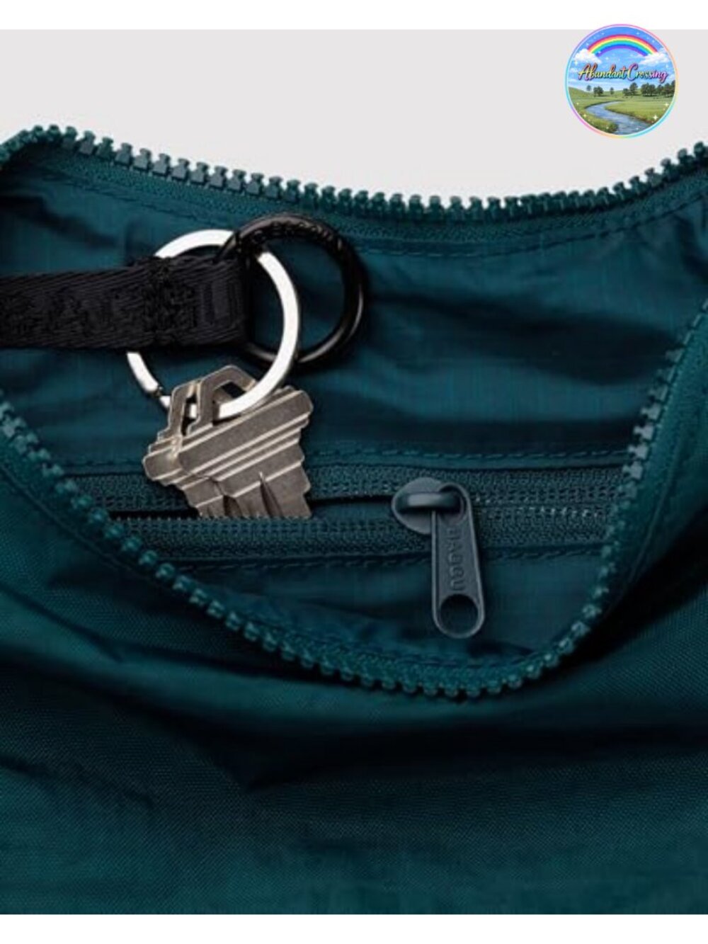 Small Nylon Crescent Bag with Crossbody Strap - Picture 2 of 2
